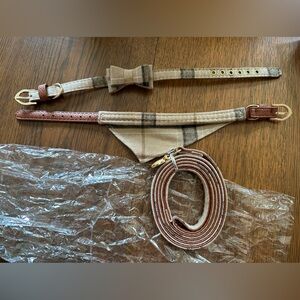 2 collars & leash